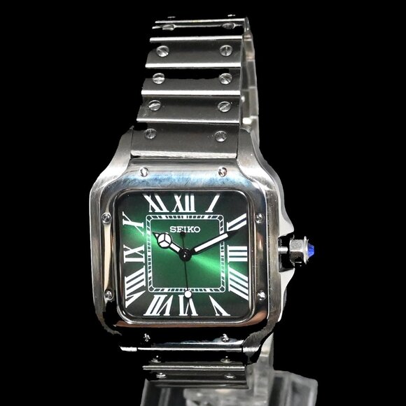 Custom SeikoMod “Cartier Santos” type watch 38mm with NH35 Automatic Movement - Picture 1 of 8